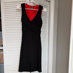 Vince Camuto Black and Red lined Sleeveless Dress.